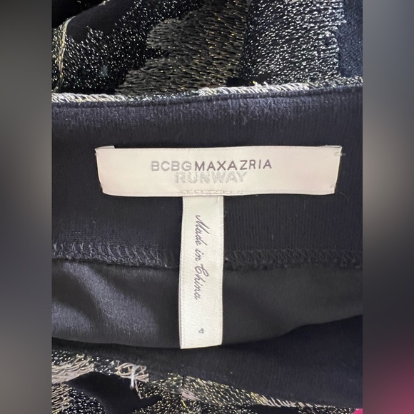BCBGMaxAzria Size 4 Runway Skirt Gold Silver Black - Picture 5 of 5